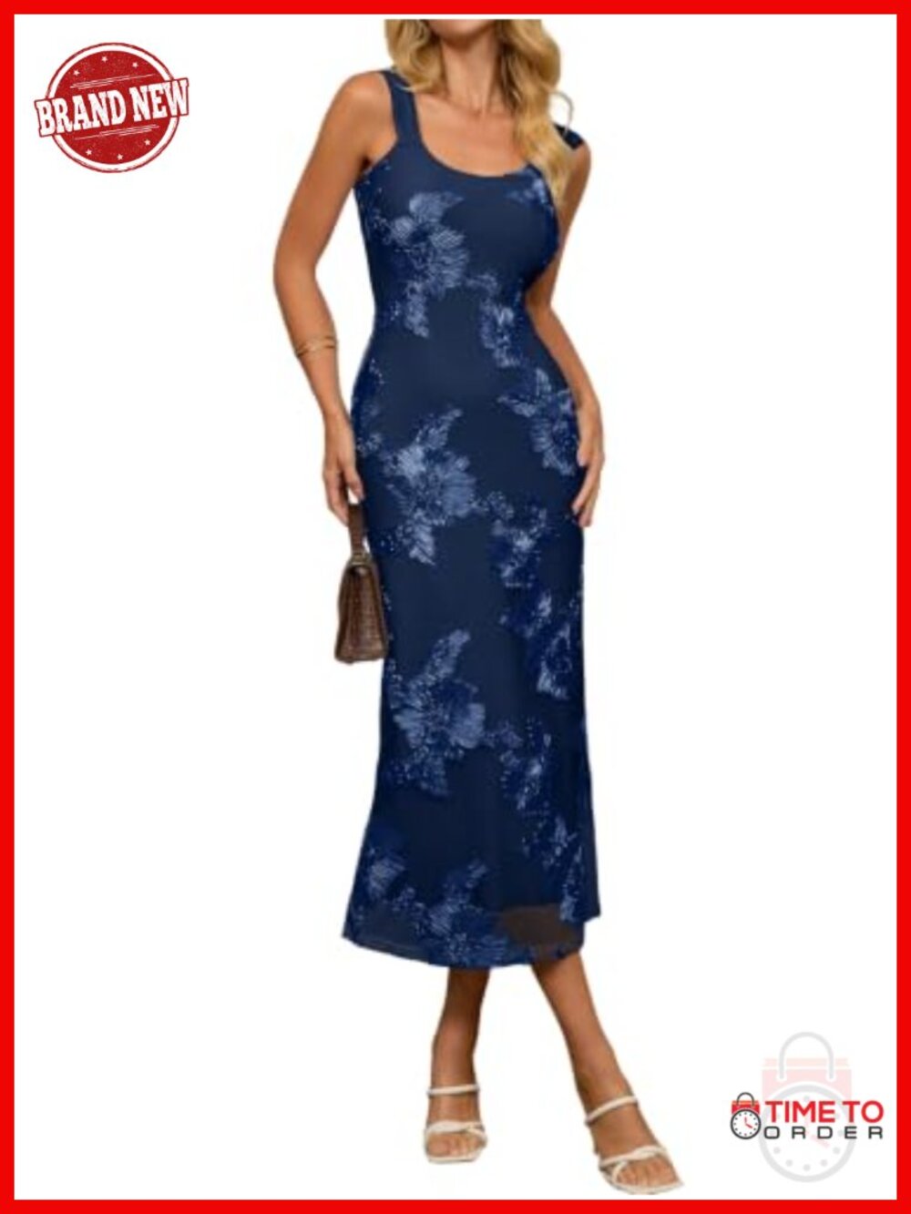 Simplee Women's Floral Maxi Dress Bodycon Mesh Sleeveless